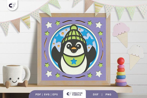 Baby Penguin 3D SVG: Shadow Box Paper Cut Review