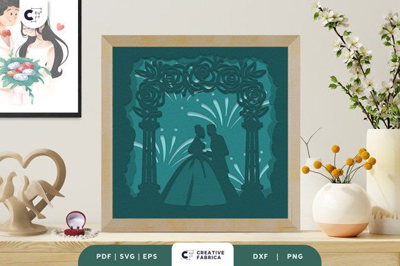 Bride and Groom 3D SVG for Table Decorations