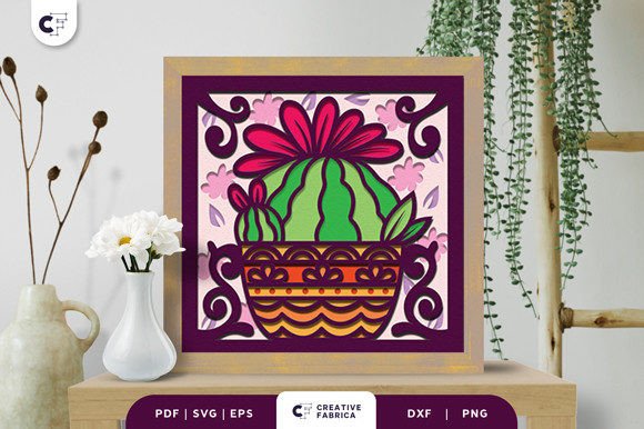 Cacti in a Pot 3D SVG: A Fresh Digital Design for Cacti and Succulents Lovers