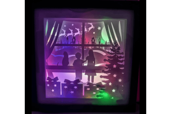 Christmas Window Shadow Box SVG