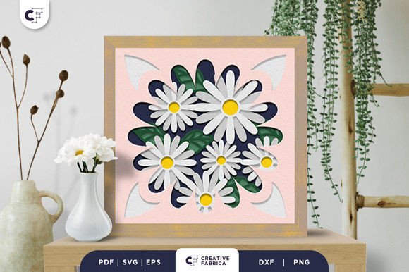 Daisy Petals 3D Shadow Box Paper Cut SVG