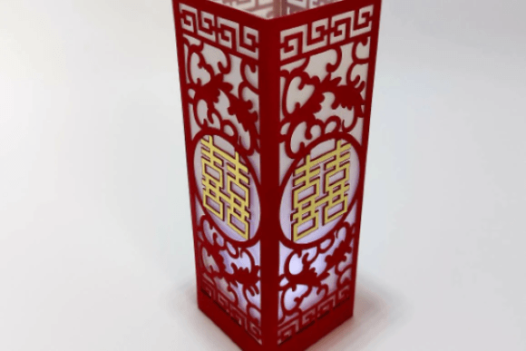 Double Happiness Lantern: 3D SVG Table Decorations for Festive Branding