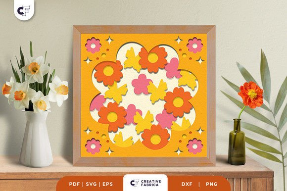 Flower Silhouette 3D Shadow Box Papercut: A Fresh 3D SVG for Modern Floral Compositions