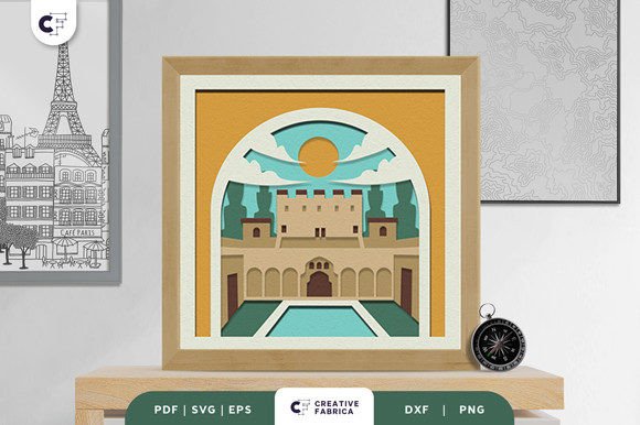 Granada Spain 3D Shadow Box: A 3D SVG Gem for Country-Inspired Branding