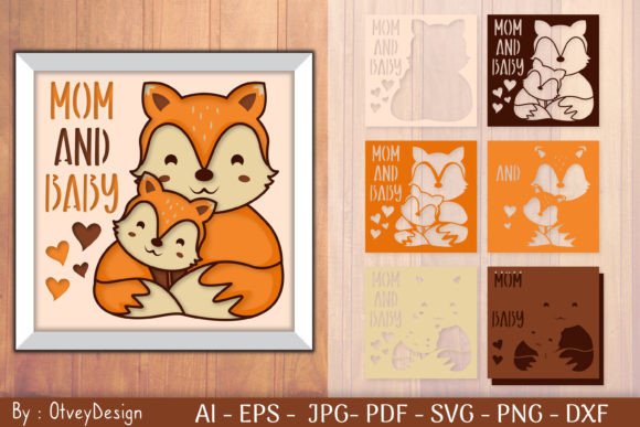 h1Mother & Baby Fox 3D SVG Shadow Box Design for Creative Sellers/h1