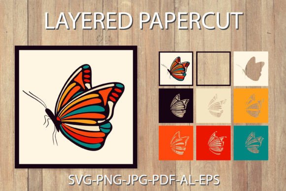 Layered Papercut 3D Butterfly SVG for Shadow Boxes & Creative Marketplaces