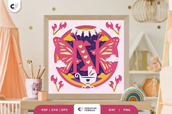 Letters N Baby Girl Alphabet 3D Papercut: A Feminine 3D SVG for Baby-Themed Content