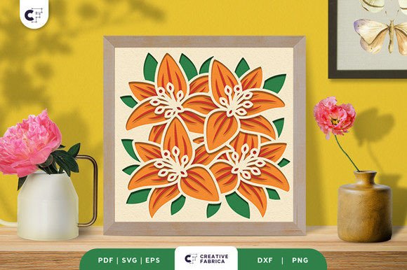Lily Petals 3D SVG: A Spring Floral Composition for Creative Sellers
