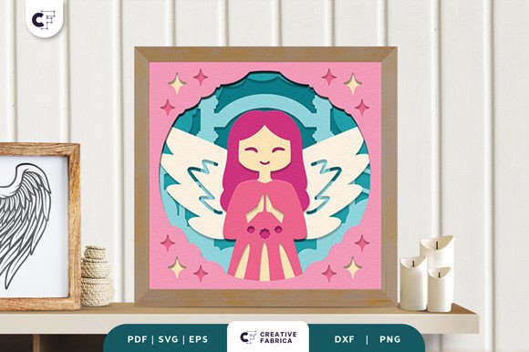 Little Angel with Wings 3D SVG for People-Centric Content Design