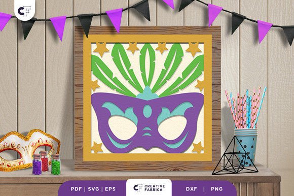 Mardi Gras Mask 3D Paper Cutting SVG Review