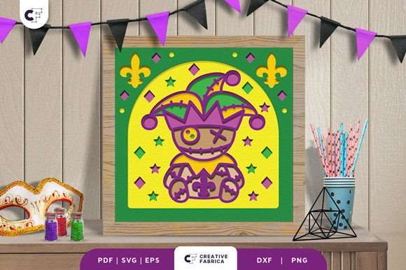Mardi Gras Voodoo Doll 3D Paper Cut SVG Review