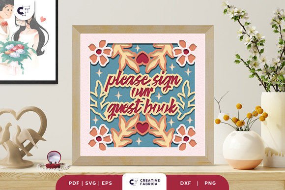 Please Sign Our Guest Book 3D SVG Table Decorations