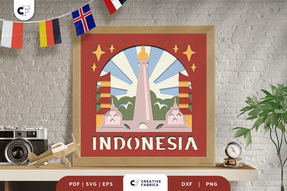 South East Asia Landmark 3D Shadow Box: A 3D SVG Design for Country-Themed Branding