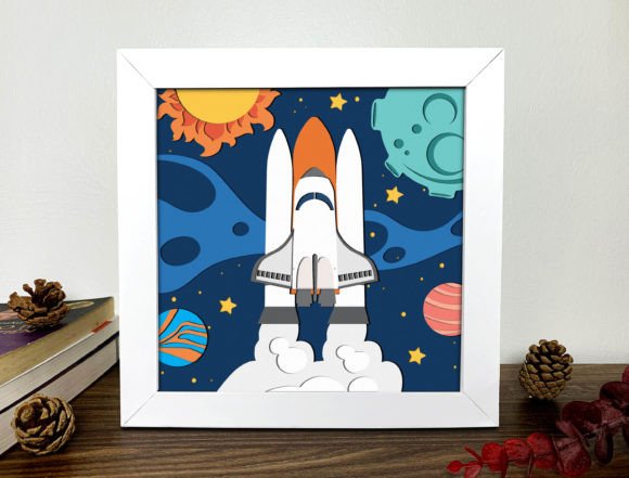 Spaceship Shadow Box 3D: A Bold 3D SVG for Modern Editorial and Web Design