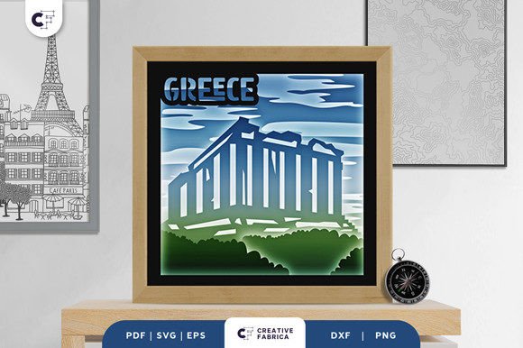 The Parthenon 3D Layered Paper Cut: A Timeless 3D SVG for Crafting & Countries-Themed Design