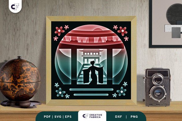 Torii Gate 3D Layered Paper Cut: A Stylish 3D SVG for Global and Cultural Design Projects
