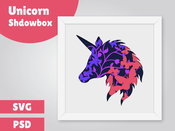 Unicorn 3D Layered Papercut ShadowboxSVG β A Playful, Dimensional Design for Craft-Centric Branding