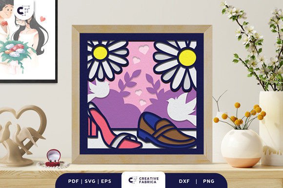 Wedding Shoes 3D SVG for Table Decorations